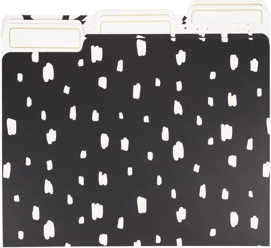 U Brands Fashion File Folders, 1/3-Cut Tabs in Assorted Positions, Letter Size, Office Supplies, 6 Count (Classic)
