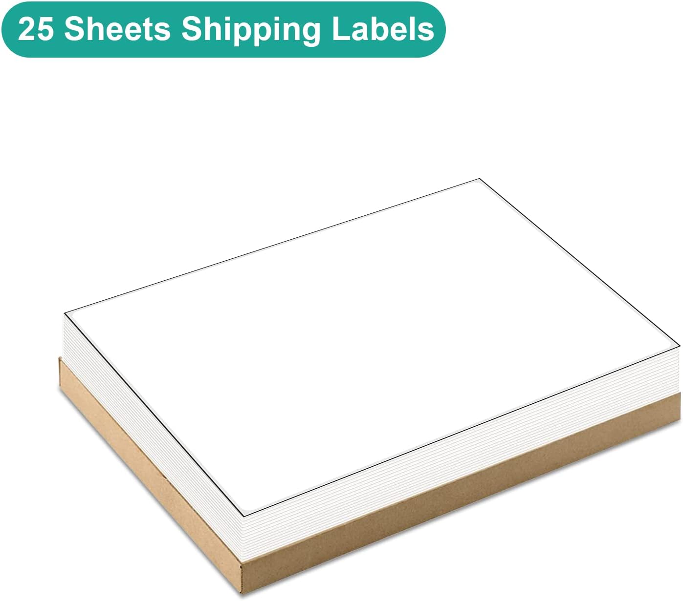 MFLABEL Half Sheet Shipping Labels - 200 Self Adhesive Sticker Sheets for Laser & Inkjet Printers, Waterproof & Smudge-Free, with 12 Free Fragile Labels for Packaging, Shipping and Crafting - Colors B