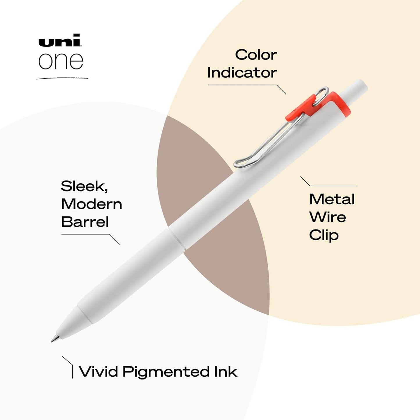 Uni-Ball One Black Retractable Gel Pens 4 Pack with Medium Points, Uni-Ball Click Pens are Fraud Proof and the Best Office, School, and Bible Pens