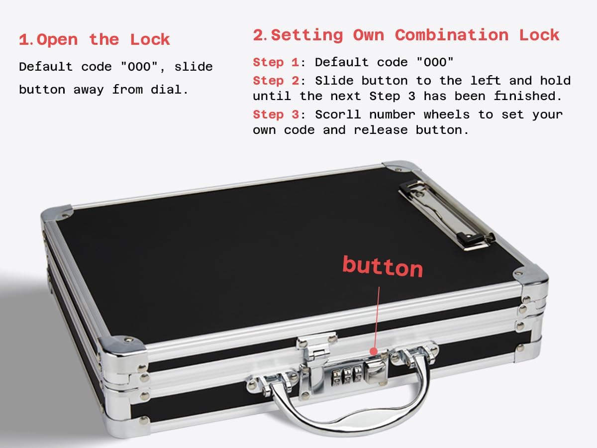 Sooez Key Lock Clipboard Storage Box, Heavy Duty Clipboard with Storage, Metal Locking with Handle, Lock Box Maximum Security - Holds Letter Size Paper, 12.6 x 9.6 inch