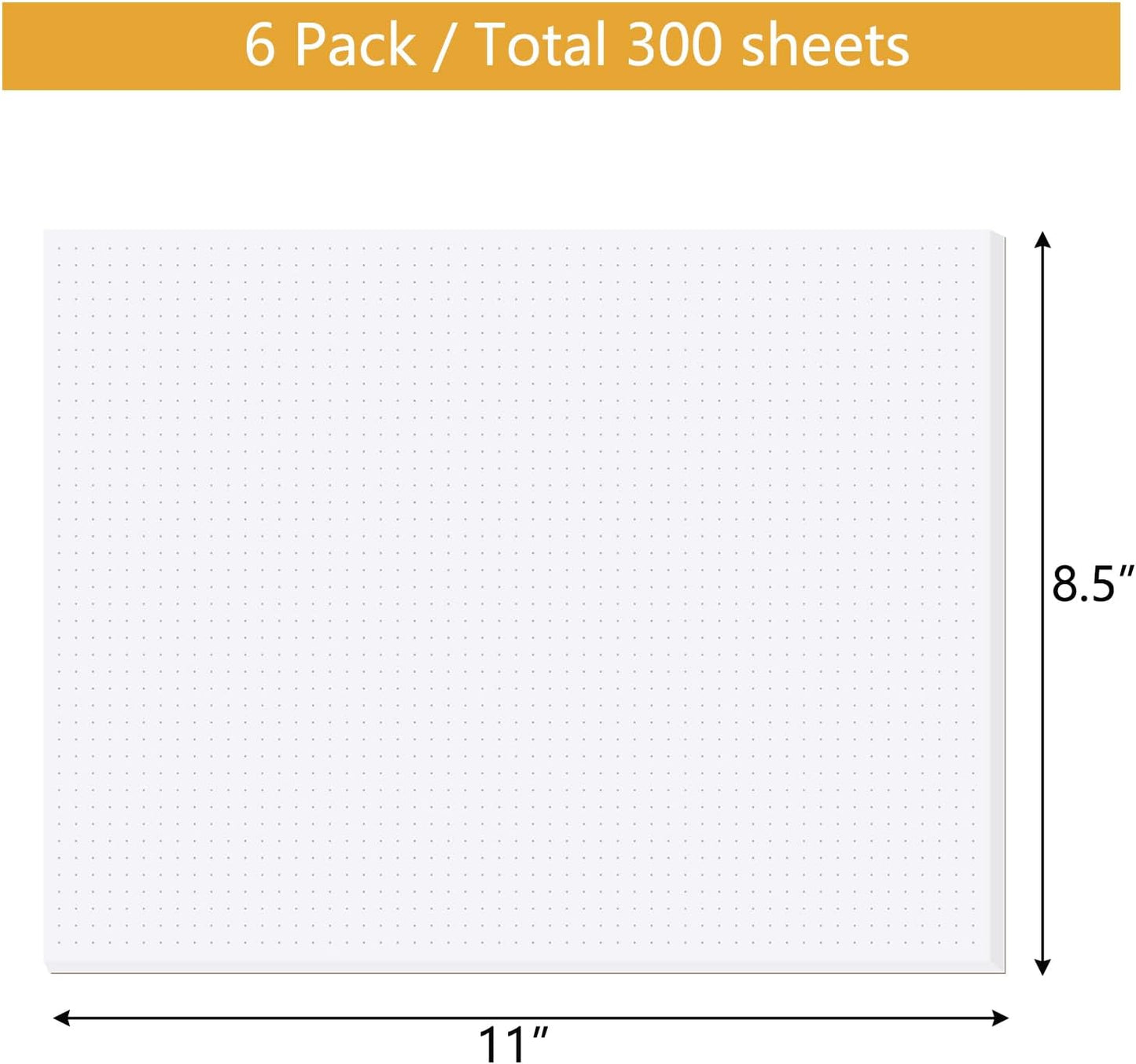 zmybcpack 6 Pack Blank White Memo Pads 8.5X11 Inch Unlined Note Pad Scratch Pads for Office, School, and Home Use (Each Pad 50 Sheets)