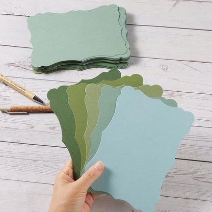 50 Pack Blank Kraft Cards Cardstock Thick Paper Brown Greeting Cards for DIY Gift Card Menus, Baby Shower and Wedding Invitations (Multicolored, 5x7IN)