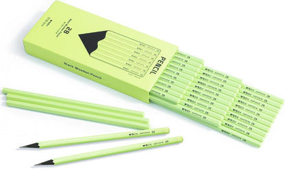 M&G Wood-Cased HB Pencils, 30 Count Green Barrel Black Wood, Hexagonal #2 HB Soft Bulk Pencils for School, Office, Unsharpened, No Eraser, Anti-Bite Tip, for Writing, Drawing & Sketching