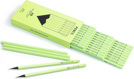 M&G Wood-Cased HB Pencils, 30 Count Green Barrel Black Wood, Hexagonal #2 HB Soft Bulk Pencils for School, Office, Unsharpened, No Eraser, Anti-Bite Tip, for Writing, Drawing & Sketching