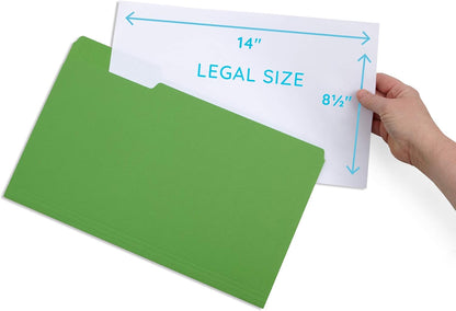 Blue Summit Supplies Blue Legal File Folders, Legal Size, 1/3 Cut Tab, Great for Organizing and Easy File Storage, File Folders 100 Count