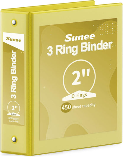 SUNEE 3 Ring Binder 3 Inch 1 Pack, Clear View Binder Three Ring PVC-Free (Fit 8.5x11 Inches) for School or Office Supplies, Pink