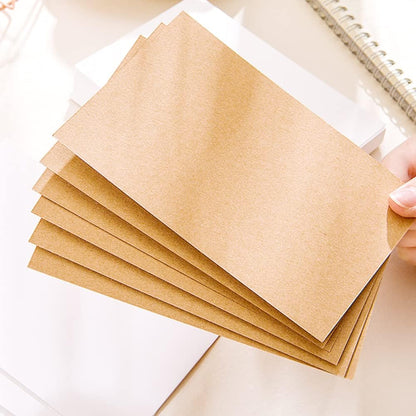 Bercoor 300 Pack Blank 3 x 5 Inch Index Cards, Heavy Study Cards, Note Cards for Office, School Learning, Kraft Paper