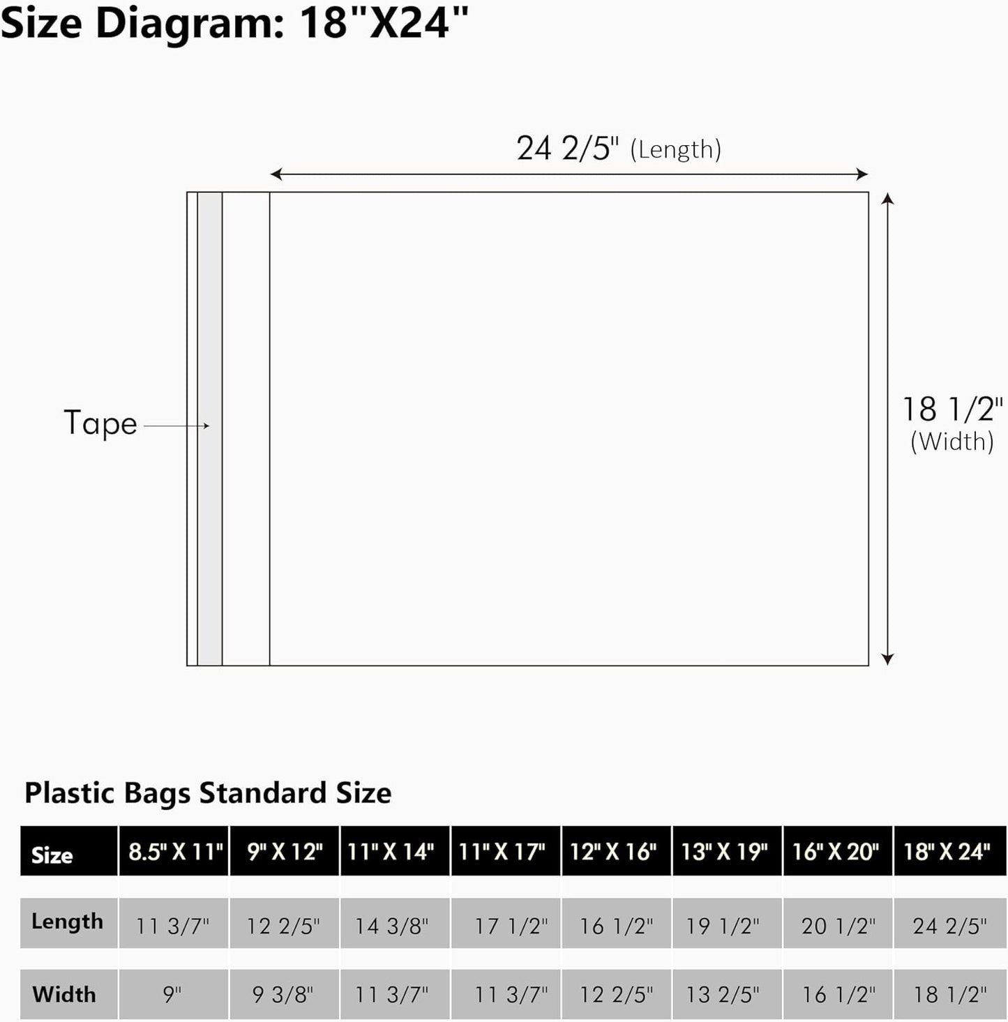 50 Pack Acid-Free Crystal Clear Sleeves Storage Bags for 8.5x11 Art Prints/Pictures/Photos/Framing Mat Mattes (Bag Size: 9"x11 3/7")