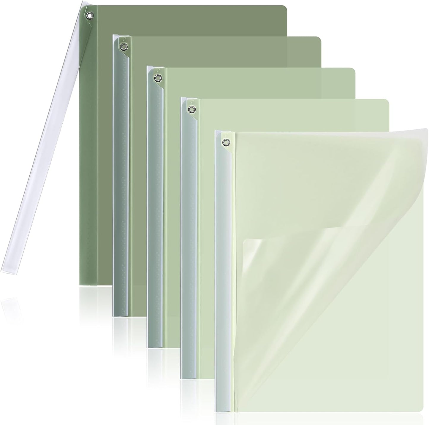 BAYTORY 5Pcs Clear Report Covers with Swing Clip, Plastic Folders for A4 and Letter Size Paper, Clear Front Presentation Binder for School Business, 40 Sheets Capacity/Pack (Blue)