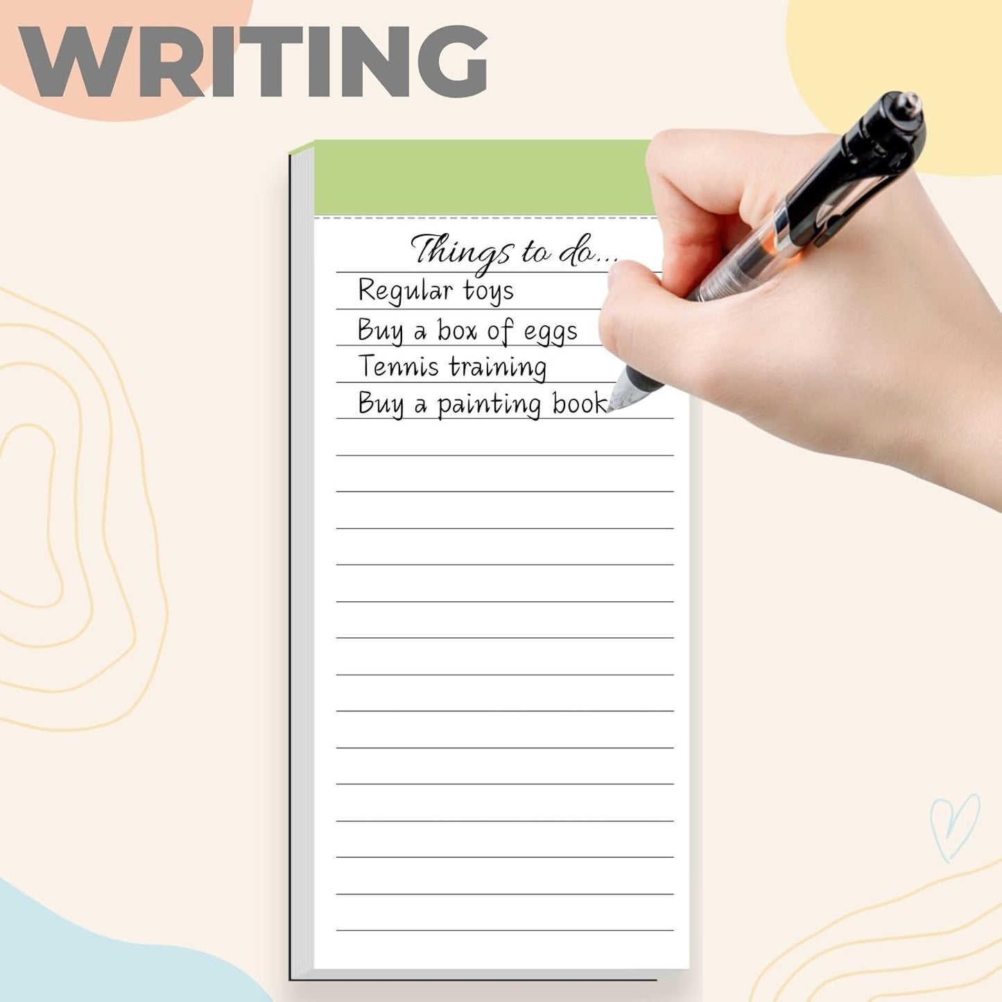 BIPEND 6 Pack Magnetic Notepads for Fridge, Grocery List Magnet Pad for Refrigerator, Memo Notepad with Lined Pages, 50 Sheets per Note Pads To-Do List, Shopping List(300Sheets)