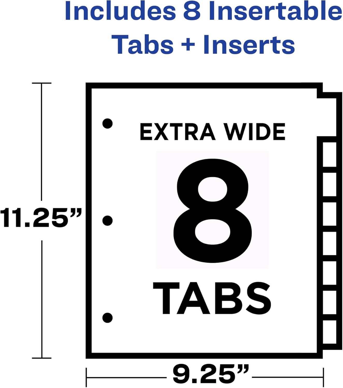 Avery Insertable Plastic Dividers for 3 Ring Binders, 8 Tabs per Set, Big Tabs, One Pocket, Multicolor Binder Dividers, Works with Sheet Protectors (11903)