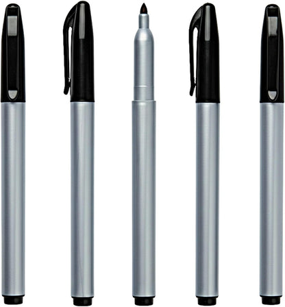 Cadie Permanent Freezer Marker Set of 2 – Waterproof Fast-Drying Black Ink Pens with Chisel Tip for Food Labeling, Fridge & Freezer Storage, Kitchen & Lab Use & General Organization.