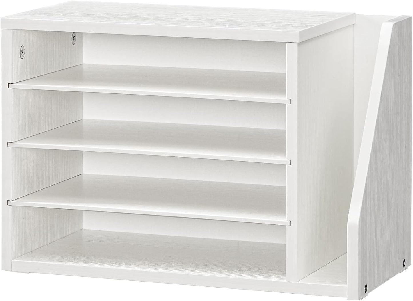 HOOBRO Mail Sorter, Literature Organizer with Adjustable Shelves, Paper Organizer for Office, Home, Wood Countertop File Holders, Mails, Magazines, Rustic Brown FG41WF01