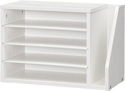 HOOBRO Mail Sorter, Literature Organizer with Adjustable Shelves, Paper Organizer for Office, Home, Wood Countertop File Holders, Mails, Magazines, Rustic Brown FG41WF01