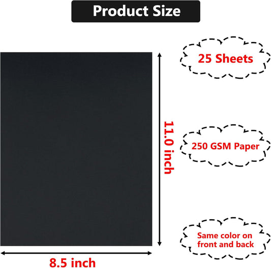 25 Sheets Cream Cardstock Paper 8.5 x 11 inch, 250 GSM/92 lb Off White Card Stock Thick Ivory Cardstock for DIY Cards, Printer Scrapbook Cardboard Paper for Crafts