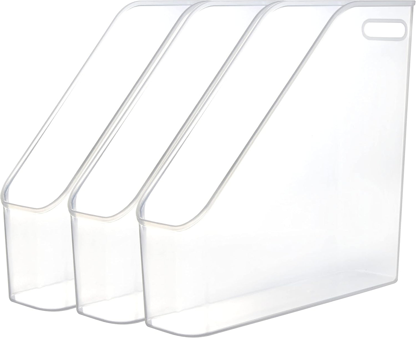 Youngever 3 Pack File Folder Bin Storage, Plastic File Folder Bin Organizer with Handle
