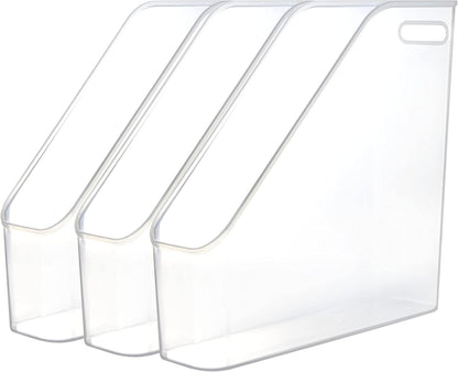 Youngever 3 Pack File Folder Bin Storage, Plastic File Folder Bin Organizer with Handle