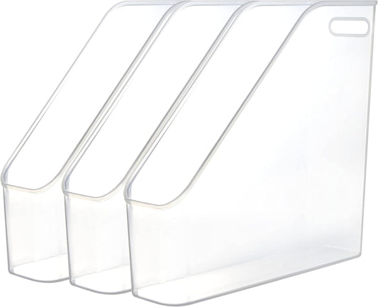 Youngever 3 Pack File Folder Bin Storage, Plastic File Folder Bin Organizer with Handle