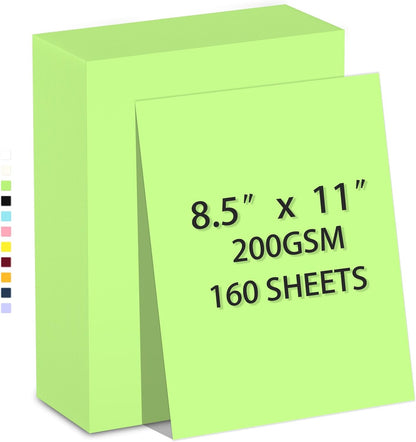 160 Sheets White Cardstock 8.5 x 11 Heavyweight Weight 200gsm Card Stock Paper for Printing, Crafts, Invitations | Smooth Printer Cardstock Paper | Bulk Construction Paper DIY & Professional Use
