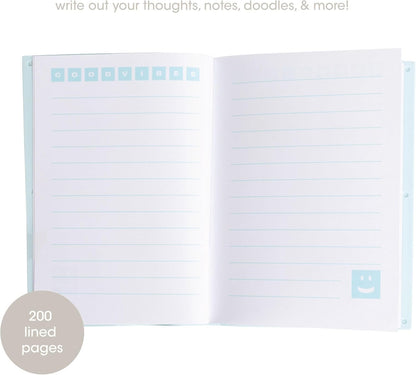Pearhead Blue Matchbook Hardcover Journal, 6x8 College-Ruled Lined Notebook, 200 Pages, Trendy Writing Journal for Work, School & Everyday Notes