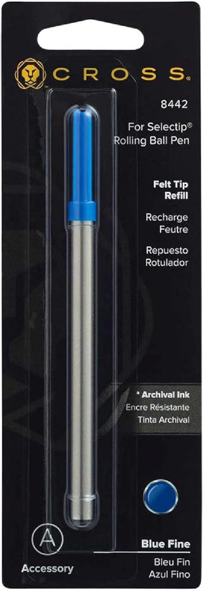 Cross Porous-Point Felt-Tip Refill for Selectip Pens - Blue - Medium - Felt-Tip Refill for Effortless Writing - Fast-Drying - Rich Pigmented Ink - Bold Lines & Smooth Laydown
