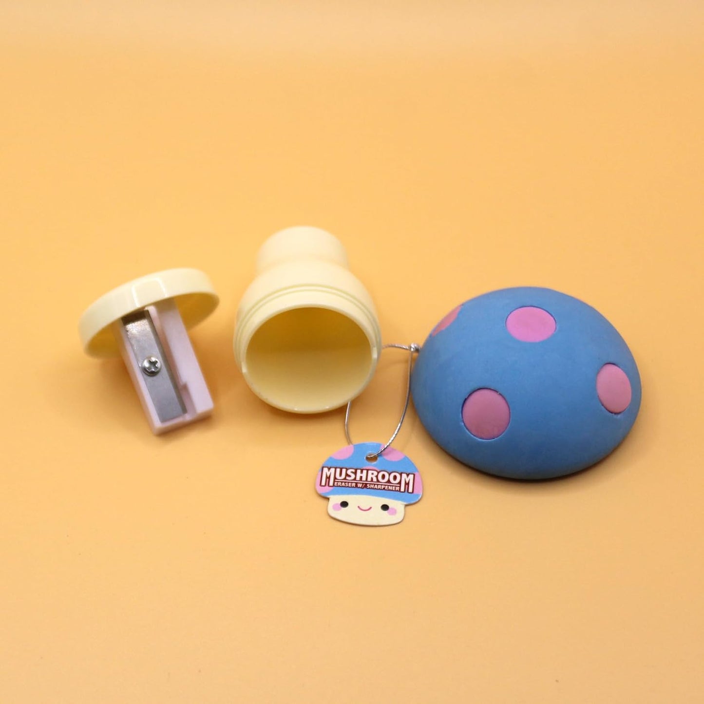 Limited Edition Mushroom Eraser and Pencil Sharpener (RED Cap W/Yellow DOTS)