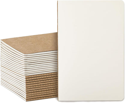 48 Pack Kraft Notebooks Bulk A5, 60 Pages Blank Unlined Journals, 8.3x5.5 Inches, Natural Kraft Cover Composition Notebooks for School Office Students Artists
