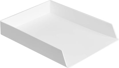Amazon Basics Rectangular Plastic Desk Organizer, letter size Tray, 2-Pack, 9.7 x 2.2 x 13 inches, Black