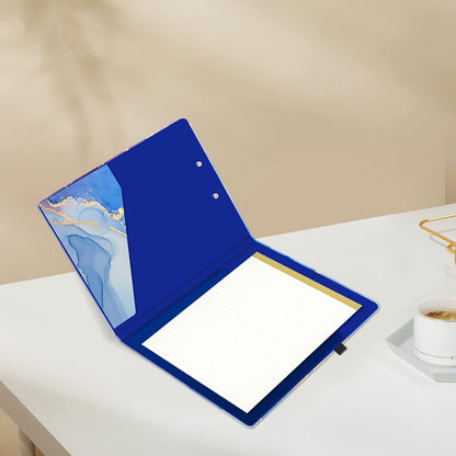 Hongri Clipboard Folio with Refillable Lined Notepad and Interior Storage Pocket for Students, Classroom, Office, Women, Man, Cute Custom Pattern, Size 12.8 x 9.2 in, Classic Flower