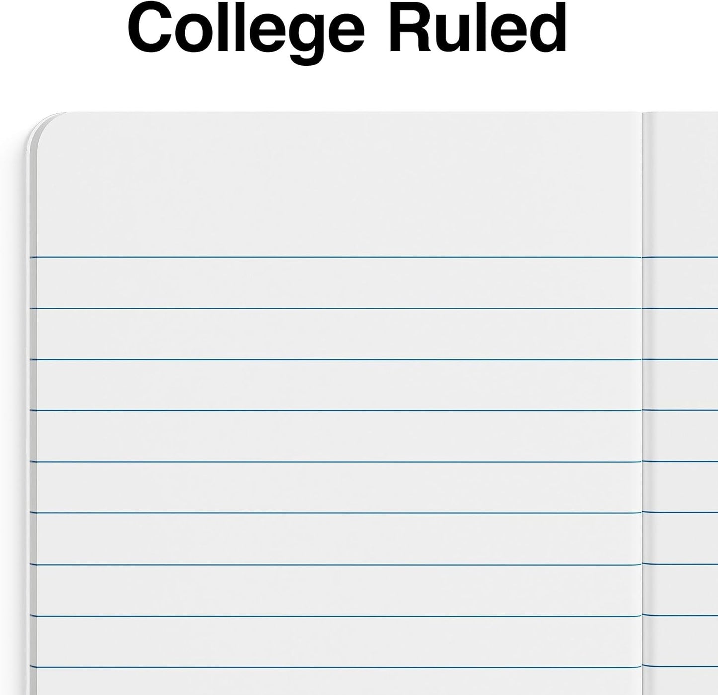 STAPLES Mini Composition Notebook, 3.25” x 4.5”, College Ruled, 80 Sheets, Assorted Colors, 6/Carton
