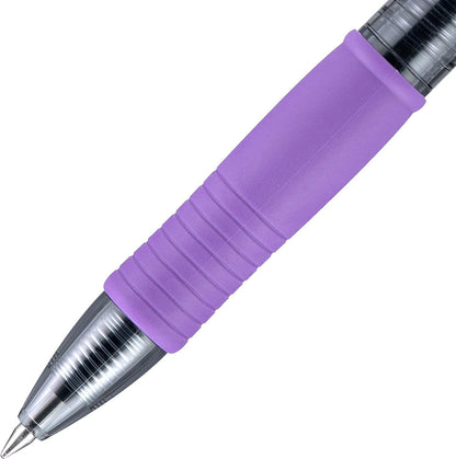 Pilot G2 Retractable Rollerball Gel Pens, Fine Point, 0.7mm, Purple Ink, 6 Count