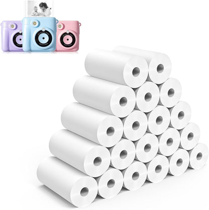 12 Rolls Instant Print Camera for Kids Refill Print Paper - Hikkon Thermal Print Paper Rolls Photo Print HD Printing for Most Kids Instant Camera - Paper Only(White-12)