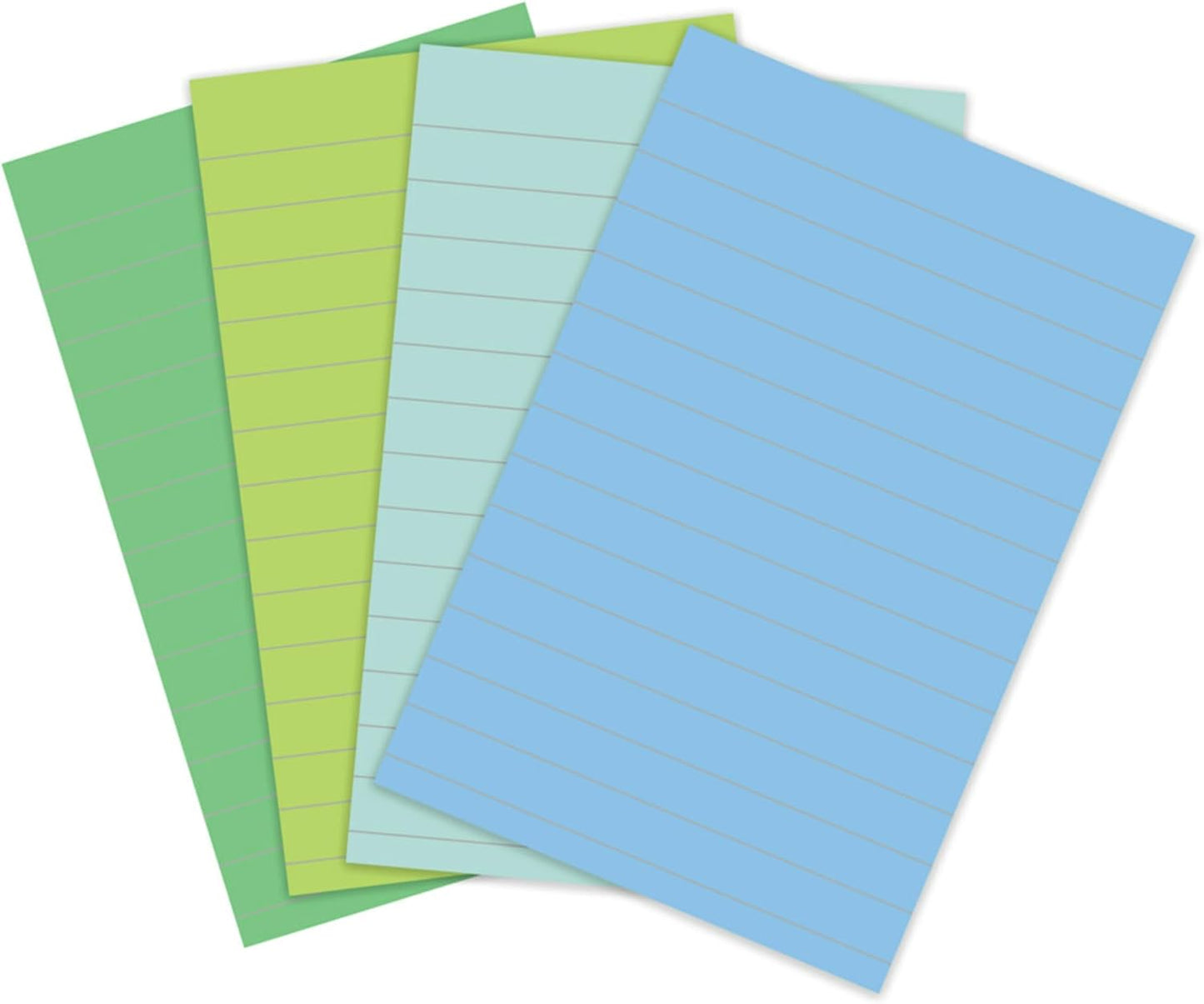 Post-it 100% Recycled Paper Super Sticky Notes, Lined, 4 in. x 6 in., 4 Pads, 45 Sheets per Pad, Wanderlust Pastels, School Supplies and Office Products