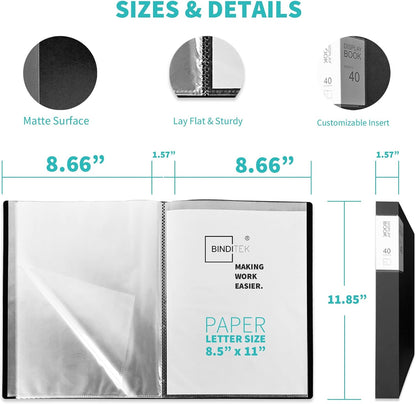 Binditek 3 Ring Binder 1 Inch, Letter Size, Binder Organizer with 5-Tab Dividers, 2 Interior Pockets, Low Profile Clip Cover, Label Stickers, 175 Sheet Capacity, Floral, 1 Pack