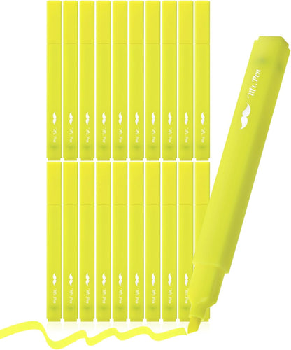 Mr. Pen- Yellow Aesthetic Bible Highlighters No Bleed Through Bulk, 20 pcs, Chisel Tip, Cute Highlighter for Journaling Supplies and School Accessories, Bible Highlighters and Pens No Bleed
