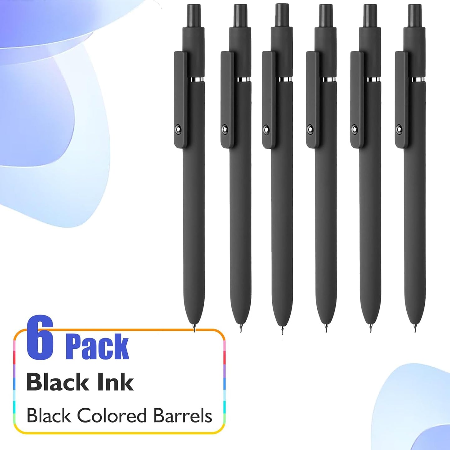 Vanhench 7Pcs 0.5 mm Black Ink Gel Pens Fine Point Smooth Writing Quick Dry Pen for Nurses Teacher Journaling Note Office Desk School Gift, Nice Cute Multifunction Writing Pens with Fidget Stress Ball