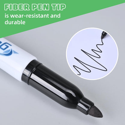 Cgerma Ultra Fine Point Permanent Markers Black, 18 Pack Ultra Fine Tip Markers, Waterproof, Quickly Dry, No bleed, Works on Plastic, Wood,Stone, Metal and Glass for School Office Home