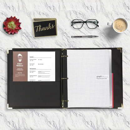 Samsill Classic Collection Leather 3 Ring Binder, Executive Presentation Portfolio, 0.5 Inch (Holds 100 Sheets), Brass Round Ring, Burgundy