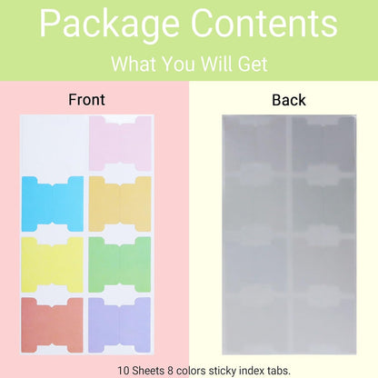 80 Pieces Sticky Blank Monthly Index Tabs Double-Sided Page Markers, Self-Adhesive & Writable Notes Flags for Labeling/Marking/Planing - Multi