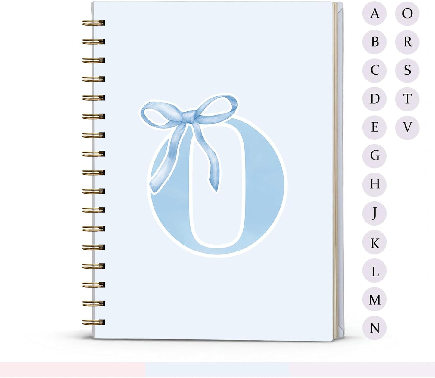 Blue Bow Journal Notebook for Girls,Initial H Journals Personalized Diary Gifts for Teen Girl Kids,Monogrammed Gifts for Women,Trendy Coquette Cute Hardcover Spiral Notebook 5.5 x 8.3 - Colors A