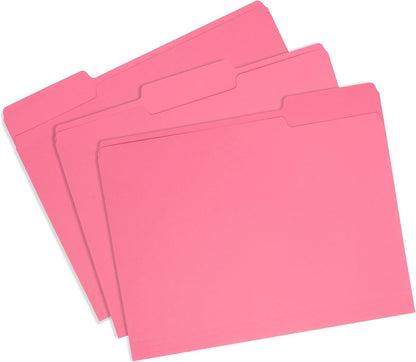 File Folder, 1/3 Cut Tab, Letter Size, Yellow, Great for Organizing and Easy File Storage, 100 Per Box