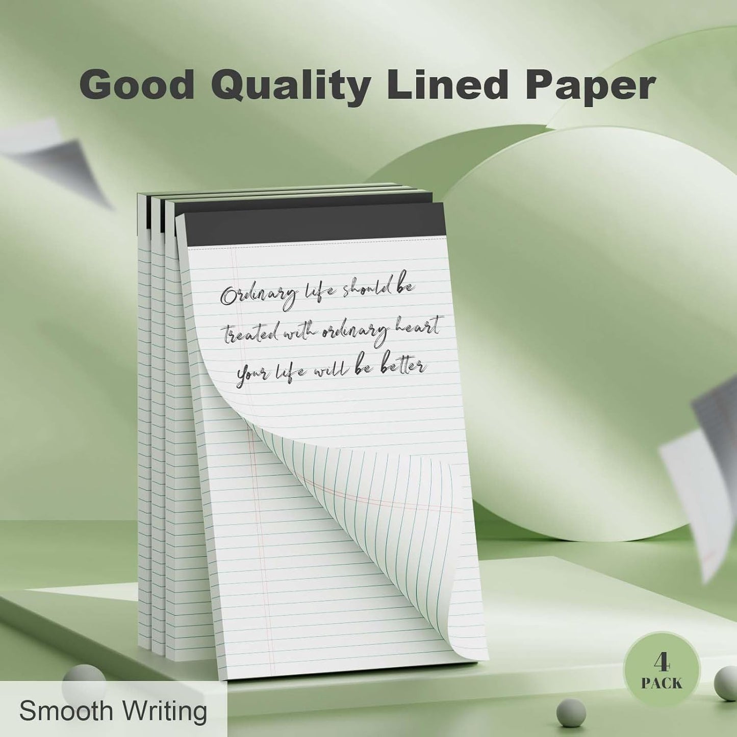 6 Pack Legal Pads 8.5 x 11 College Ruled Notepads, White Note Pads 8.5'' x 11'' Writing Pads Narrow Ruled Lined Paper Pads, 30 Sheets Per Note Pad, Legal Notepads for Work Study Daily Note Taking List