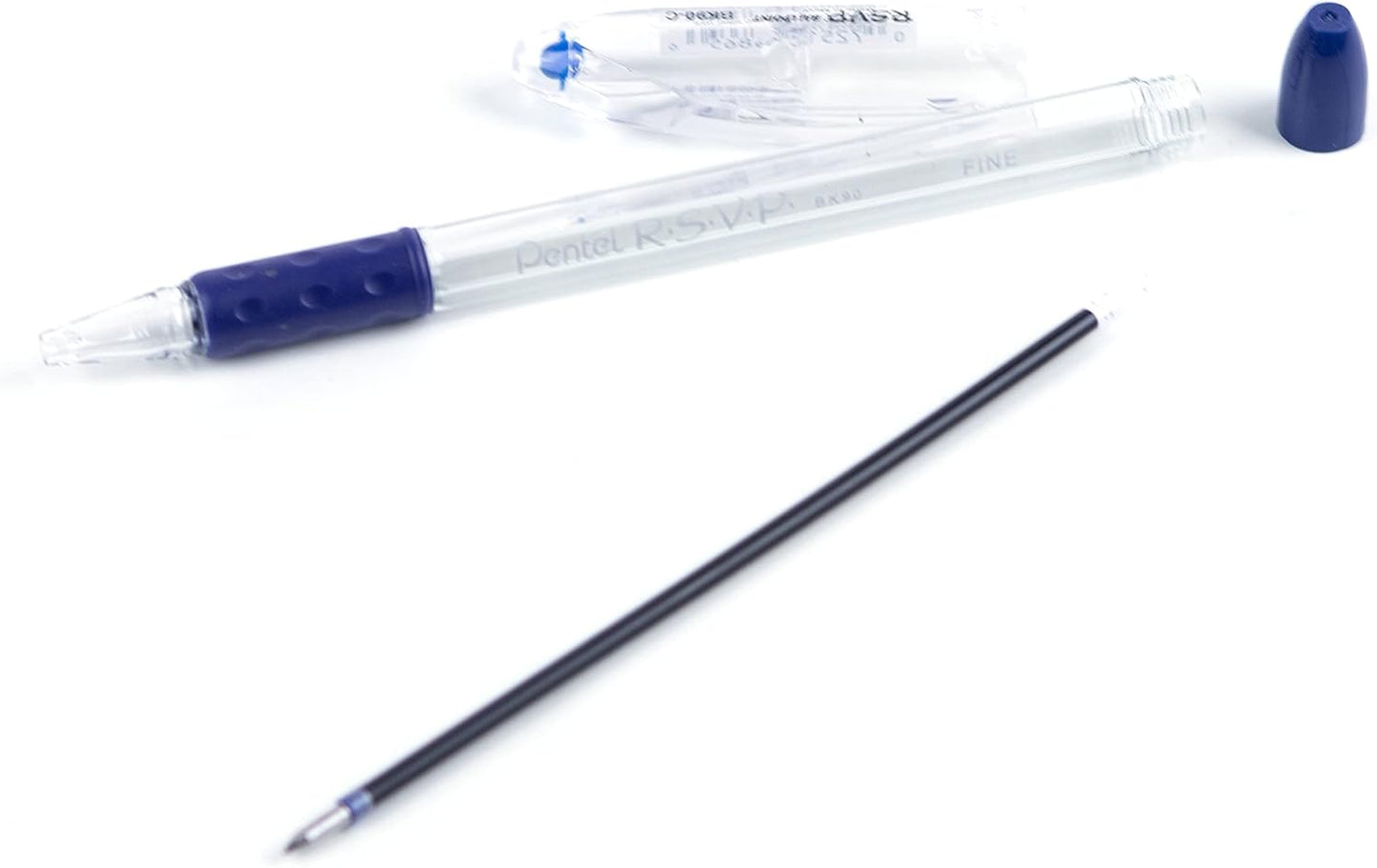 Pentel RSVP Ballpoint Pen, Fine Line, (0.7mm), Black Ink (BK90-A) (Pack of 1, 12 Count Total)