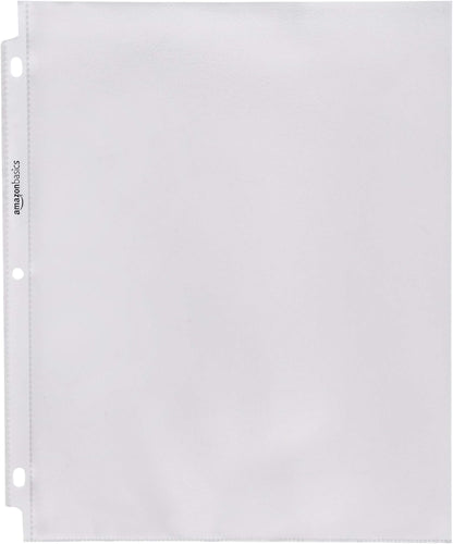 Amazon Basics Sheet Protectors for 3 Ring Binder, Heavyweight, Acid-Free, Clear Plastic Sleeves, Letter Size, 8.5 x 11 Inch, 100-Pack