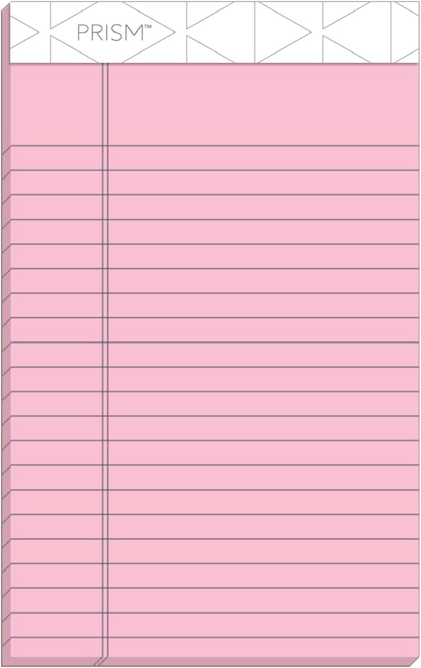 TOPS Prism+ Writing Pads, 5x 8, Perforated, Jr. Legal Ruled, Narrow 1/4 Spacing, Orchid, 50 Sheets, 12 Pack (63040)