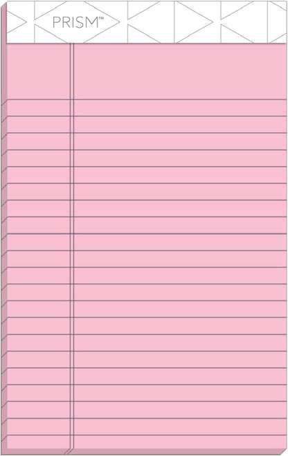 TOPS Prism+ Writing Pads, 5x 8, Perforated, Jr. Legal Ruled, Narrow 1/4 Spacing, Orchid, 50 Sheets, 12 Pack (63040)
