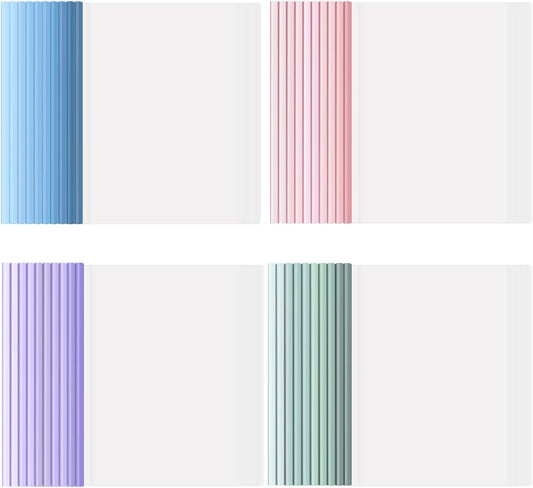 40 Pack Clear Report Covers with Sliding Bar, Presentation Folders for A4 and Letter Size Paper, Resume Portfolio Folder File Document Binder, 50 Sheet Capacity, Gradient Colors