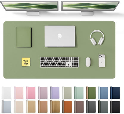 YSAGi Leather Office Desk Pad Protector, Large Mouse Pad, Non-Slip, PU Leather, Laptop Desk Blotter, Waterproof Writing Pad for Office and Home, Black, 23.6" x 13.8" - Colors A