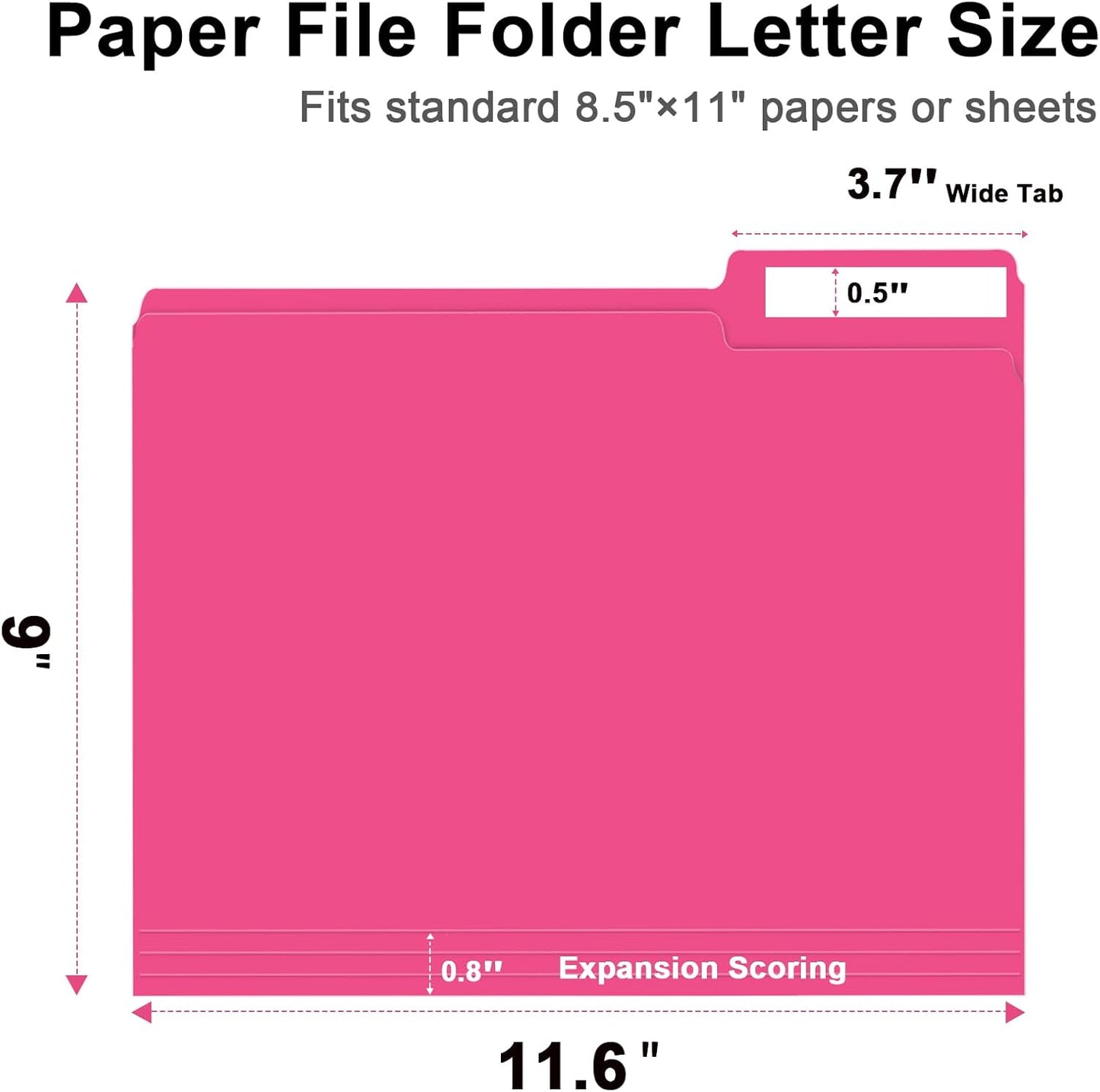 File Folder, RAZCC 150 Pack 1/3 Cut Tab File Folders Letter Size, Manila Folders, Folders with Tab, Great for Organizing and Easy File Storage