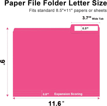 File Folder, RAZCC 150 Pack 1/3 Cut Tab File Folders Letter Size, Manila Folders, Folders with Tab, Great for Organizing and Easy File Storage